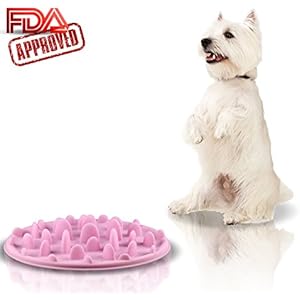 Weiches Silikon Slow Feed Fressnapf für Hunde â & # x2dc; & # X2020; Futterspender Spaß Interaktives â & # x2dc; & # X2020; Stop Aufblasen von Essen zu schnell â & # x2dc; & # X2020; Weich SO kein Risiko Schaden Ihrem Precious Kneipe (Pink, groß)