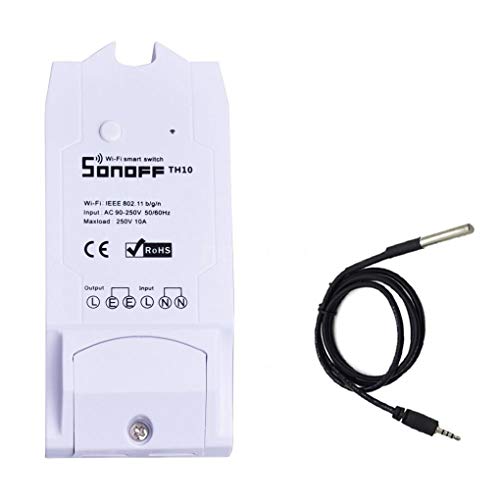 Snowsound sonoff TH10 con sensor DS18B20 Monitoreo de Temperatura y Humedad WiFi WiFi Switch para DIY Inicio de Smart Work con Amazon Alexa