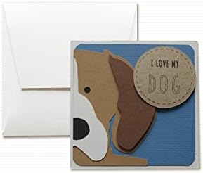 I love my dog - Beagle - four-legged companion - greeting card with envelope (4,7" x 4,7") - hand made card - blank inside.