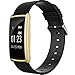 Produktbild Herzfrequenz Armband, hinmay 2,4 cm OLED Touchscreen Bluetooth 4.0 Wasserdicht Blut Sauerstoff Blutdruckmessgerät Fitness Activity Tracker Smart Watch für Android und IOS Handy – Schrittzähler – Schlaf-Tracking – Antiverlust Funktion – Fernbedienung Kamera – Sync Daten, gold
