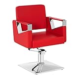 Physa Fauteuil Barbier Coiffure Chaise Coiffeur PHYSA BRISTOL RED (Pompe Hydraulique, Hauteur Réglable 45-55 cm, Max 200 Kg, Revêtement PVC, Rouge)