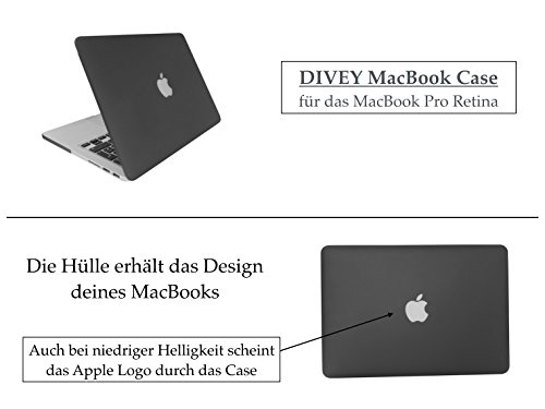 DIVEY Premium – Innovatives Design – MacBook Pro Retina 13″ Case/Hülle/Schutzhülle/Cover für das Macbook Pro Retina 13,3“ (A1502 / A1425) mit hochwertiger Soft-Touch Beschichtung – Ultra-Slim – Grau (matt) - 5