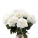 Produktbild cherrboll 10 künstliche Blumen, Echte Haptik, Blumenstrauß Wie Frische Rosensträuße Braut für Hochzeit Party Zuhause Garten Dekoration weiß