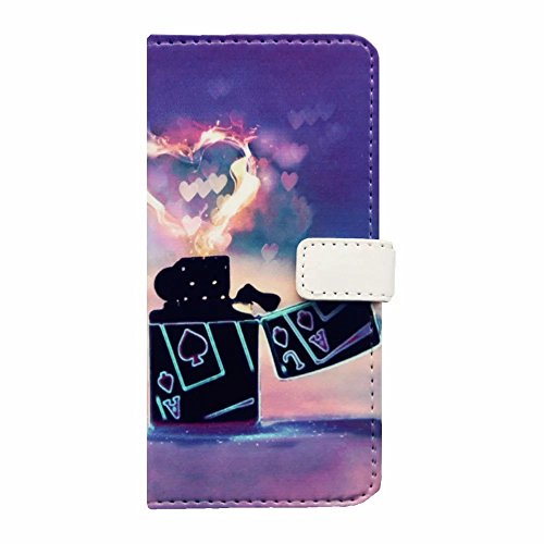 iPhone 6 Plus/6S Plus Hülle Handytasche, MUTOUREN 2 in 1 Zubehör für iPhone 6 Plus/6S Plus (5.5 Zoll) Slim PU Tasche Klapp Flip Folding Magnetisch PU Leder Flip Cover Tasche mit Kartensteckplatz Brieftasche Hinterschale Kartenschlitz + Metall Stift Stylus – Feuerzeug und Liebe - 3