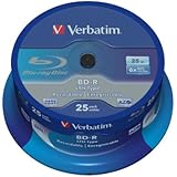 Verbatim BD-R SL LTH Blu-ray Rohlinge (6x Speed, 25GB, 25er Spindel) branded