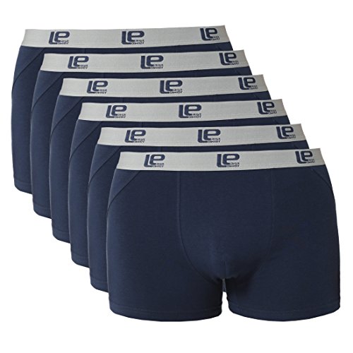 Lower East Bóxer Retro Hombre, Pack de 6 Azul (Blau -OHNE STREIFEN), XXXX-Large