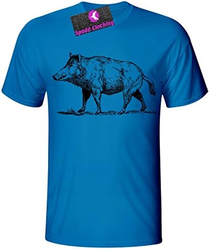 Spedd Clothing the wild boar Mens T Shirt - Blue - X-Large