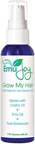 Grow My Hair Natural Hair Growth Oil with Castor Oil, Emu Oil and Botanicals