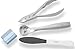 Blizzard Podiatry 4-Pcs Patient Use Instrument Set - Chiropody Toe Nail Clipper Nipper, Foot Rasp, Corn Cutter Shaver, Replacement Blade Kit - Stainless Steel Pedicure Plier - CE Approved Foot Care Tools