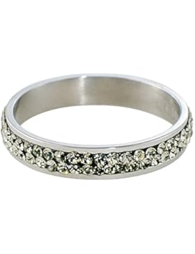 Quiges Edelstahl Stapelring Füllring mit Zirkonia 4mm Höhe (verschiedene Ringgrößen und -farben)