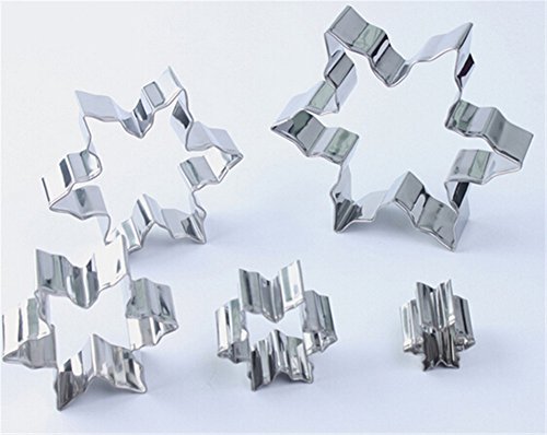 HENGSONG Keksausstecher Schneeflocke, Eiskristall 5-tlg Edelstahl - 4