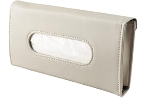 Qirc Auto Tissue Box, Sonnenschirm für Beifahrer, Sonnenhecke, Auto-Tischtuch-Box, Hängeltasche, passt zu vielen Fahrzeugen (Beige)