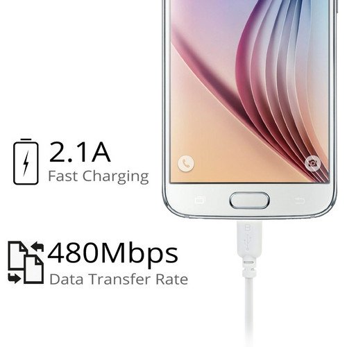 Micro USB Kabel, EZOPower Micro-USB Sync- und Ladenkabel Datenkabel 1.8m (6Ft) für SmartPhones Tablets – Weiß - 4