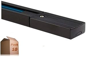 ONSSI® Carril Monofasico de 2 Hilos 2m Negro (Pack 10) Para Focos LED Aluminio Rectangular