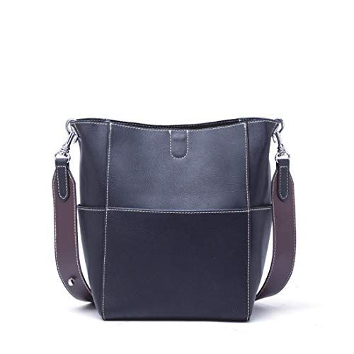 Preisvergleich Produktbild Jsfnngdv Echtes Leder Stilvolle Cross Body Geldbörsen Für Frauen Umhängetasche Große Kapazität Handtasche Lässig Daypack (Color : Black)