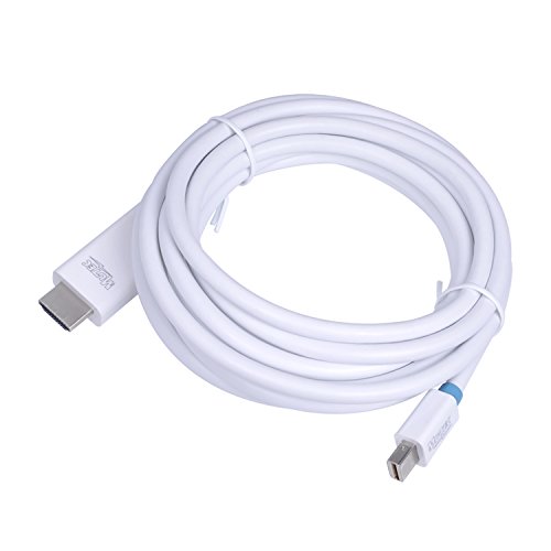 MutecPower 3 meter Mini DisplayPort (DP) männlich auf HDMI männlich Kabel – 4K Ultra HD – Weiß – 3m Mit 3 Kabelbinder - 2