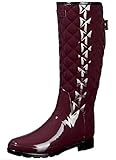 Herausnehmbare Innensohle Hunter Damen Gummistiefel Refined Gloss Quilt Short mit Schnalle, Plum, 39 EU