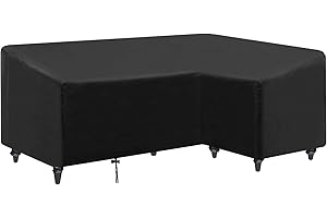 ‎INMUA INMUA L-Form Gartenmöbel Abdeckung, Loungemöbel Abdeckhaube Wasserdicht, Winddicht, UV-Beständiges, 420D Oxford Gewebe Lounge Abdeckung (270 x 210 x 85 x 65/90 cm)
