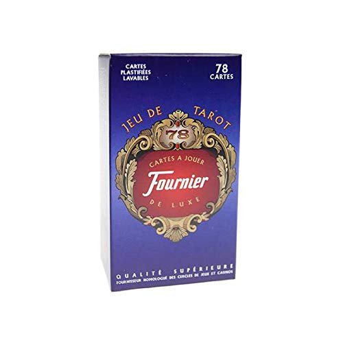 Fournier - Tarot : 78 cartes à jouer Luxe plastifiées Lavables - Dos Bleu