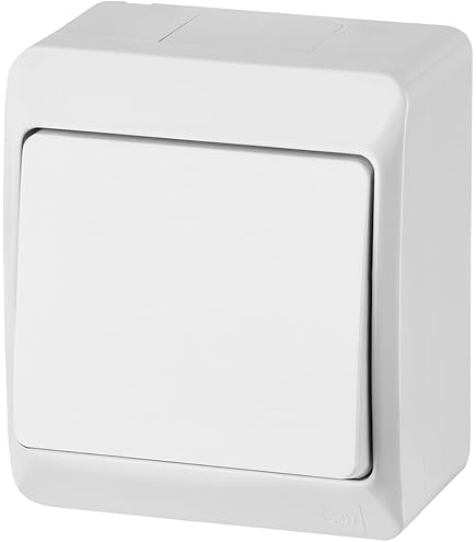 ELEKTRO-PLAST BERG Aufputz-Doppelschalter – Weiß, Kompakt, 62x62x42 Mm, IP20