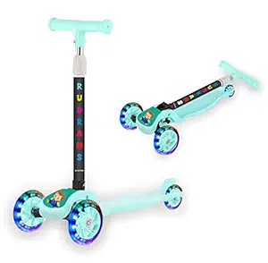 RUDRAMS Kids Scooter with 3 Flashing Led Wheels || Scooter for Kids with Adjustable Height || Kick Scooter for Kids || Skate Scooter for 2-5 Years Kids || Gift for Kids for 3 Years to 5 Years