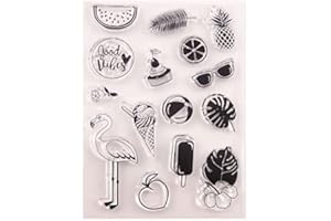 DZIXY 0 Shipping Fee Over 20 GBP Cake Flamingos Clear Stamps for Card Making DIY Scrapbooking Crafting Album Silicone Seals Sets for Journaling Decoration