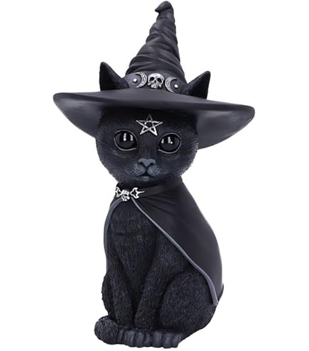 Nemesis Now Grote Malpuss Gevleugelde Occult Kat Beeldje, Zwart, 24cm