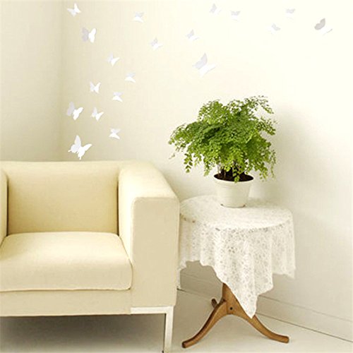 Lumanuby 12 Stück 3D Schmetterlinge Wand sticker Wandtattoos zum Kleben für Wohnzimmer Schlafzimmer Küche Und Kinderzimmer,Rosa - 6