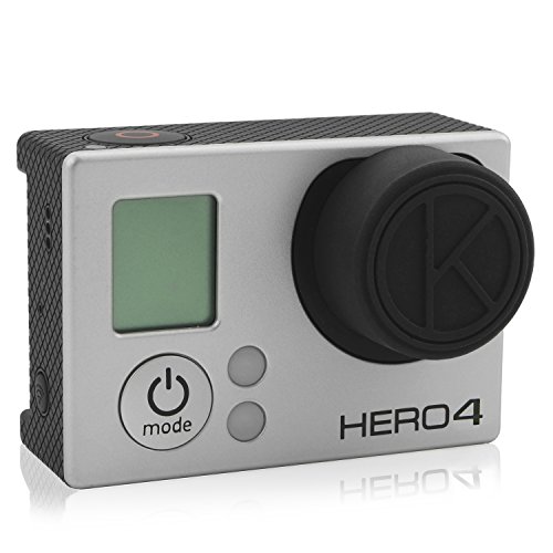 CamKix Halterung für GoPro Hero 4 Rahmen , 3+ und 3 / USB , HDMI und SD- Slots voll zugänglich – Licht und kompaktes Gehäuse für Ihre Kamera – Inklusive 1 Large Thumbscrew / 1 Stativgewinde / 1 Rubber Lens Cap / 1 UV- Filter Objektiv-Schutz - 6