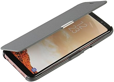 MTRONX for Samsung Galaxy S8 Case, Magnetic Closure Ultra Slim Folio Flip PU Leather Twill Case Cover Pouch for Samsung Galaxy S8 - Grey(MG-GY)