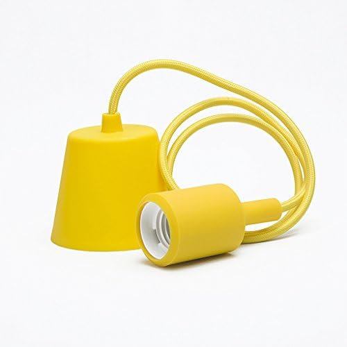 OYGROUP Yellow Silicone Lamp Holder Pendant Light Color Art for Showcase Restaurant Cafe Bar Shop Child's Room