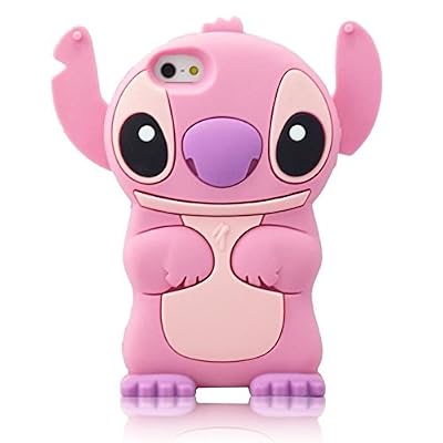 HQ-CLOUD Coque Housse Etui en Silicone Pour Iphone 4 / 4S - Lilo & Stitch - Rose