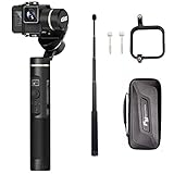 yi gimbal gopro session 【Wifi + Blue Tooth (Â Modo de trabajo dual)】Mientras conecta el GoPro Hero 6 / Hero 5 / RX0 's wifi, G6 puede conectar el smartphone a través de Bule Tooth al mismo tiempo. Posicionamiento lateral con orificio de 1/4 + pin de tacón permite la configuración de un smartphone en el G6 por el soporte de dispositivo móvil que convierte el teléfono en un visor. Permite ajustar todas las especificaciones en la aplicación Feiyu.