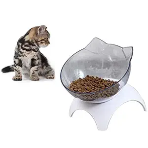 YEIRVE Cat Dog Bowls with Raised Stand, 15? Tilted Pet Bowl Stress-Free Suit for Cats Small Dogs, Food & Water Bowl, Healthy & Hygienic Feeder Bowls Pet Bowl (Single Bowl)