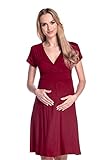 Happy Mama Damen Viskosejersey Umstandskleid Schwangerschafts Kleid Kurzarm 108p