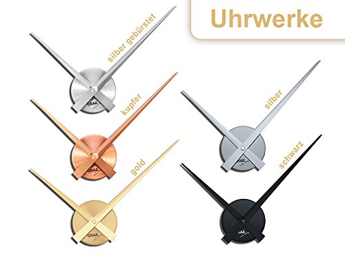 Graz Design 800236_BK_070 Wandtattoo Uhr mit Uhrwerk Wanduhr modern Skyline Dsseldorf mit typischen Bauwerken Deko fr Wohnzimmer (Uhr Schwarz/Aufkleber Schwarz) - 4