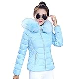 iHENGH Neujahrs Karnevalsaktion Damen Herbst Winter Bequem Mantel Lässig Mode Jacke Frauen Womens Winter Dick Jacke Pelzkragen Mantel Warme Baumwolle Parka Hoodie Outwear