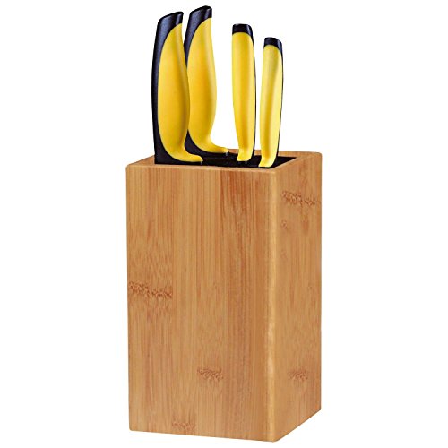 Top Home Solutions . Universal Bamboo Kitchen Knife Block Rest Rack Stand Knives Holder Storage