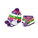 Tinxs Chrismas Baby Child Toddler Hat/Cap&Scarf For 1 to 5 years old Purple Ball Secret Santa