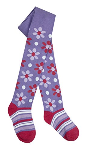 Tick Tock Baby Girls Cotton Rich Design Tights Purple 12-18 months