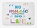 Produktbild ARTOPB Quotes Bath Mat, No Music, No Life Fun Cheering Saying Musical Key Doodles Style Artwork Print, Plush Bathroom Decor Mat with Non Slip Backing, 23.6 W X 15.7 W Inches, Multicolor