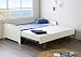 Produktbild ambiato Tagesbett Madi Kinderbett + Gästebett Kojenbett Landhaus Weiß + Pinie massiv Ausziehbett