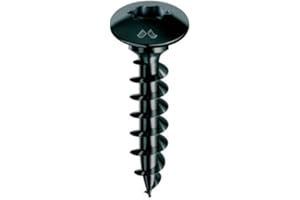 Mustad: 200 Viti Panelvit FC, Testa Fungo con Collare, 6x40 mm, Neroplus, Lubrificate Lubex