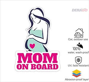 Pilot18 Mom onboard Pregnant Reflective Weather-Proof External car-Bike Sticker (Washable Non-Fading) by pilot18