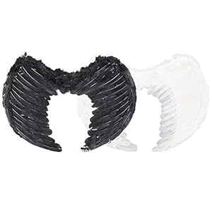 Angel Wings Disfraz De Hada Disfraz Grande 80 X 60 Negro Blanco Deluxe Disfraz Real De Plumas Disfraz De Fiesta para Adultos