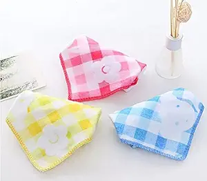 Mom Cares Terry Face Towels for Newborn Baby ,wash Cloth for Babies, Extra Soft hankies, Reusable Napkins Embossed Terry High Absorbent Ideal for Infants,Toddlers (Pack of 3) Multi Color (Embossed napkin Pack of 3)