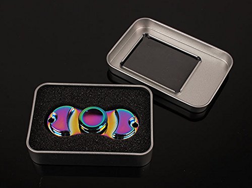 Penixon Regenbogen Edelstahl Spielzeug Fidget Spinner EDC Hand Spinner Handspinner Fingerspinner – Hochgeschwindigkeit 3-4 Minuten Spins – Stresslöser Stressreduzierer - 4