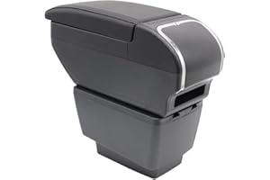 KAERGK Double Layer Armrest Box For Skoda Fabia 3 2015 2016 2017 Center Console Storage Box with Cup Holder Armrest Accessories Black