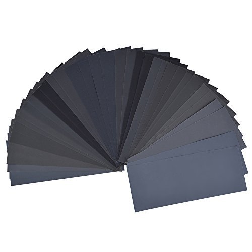 400 bis 3000 Grit sortierte Schleifpapier Sandpapier Schmirgelpapier, Trocken / Nass, 9 x 3,6 Zoll, 36 Stück, für Automotive Schleifen, Holzmöbel Finishing, Drechseln Finishing