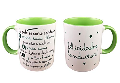 Taza color frase la vida es como conducir